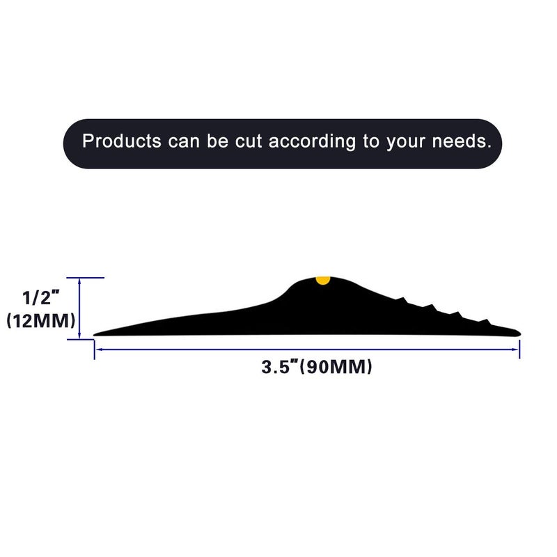 ToLanbbt 10Ft/3M Universal Garage Door Rubber Threshold Strip, Weatherproof Seal Strip DIY Weather Stripping Replacement, Not Include Adhesive/Sealant (Black-Yellow Line) - Image 2